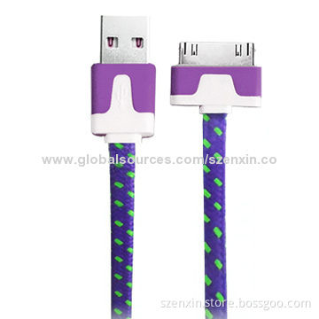 30-pin Fabric Big Noodle Cable for iPhone 4/4s